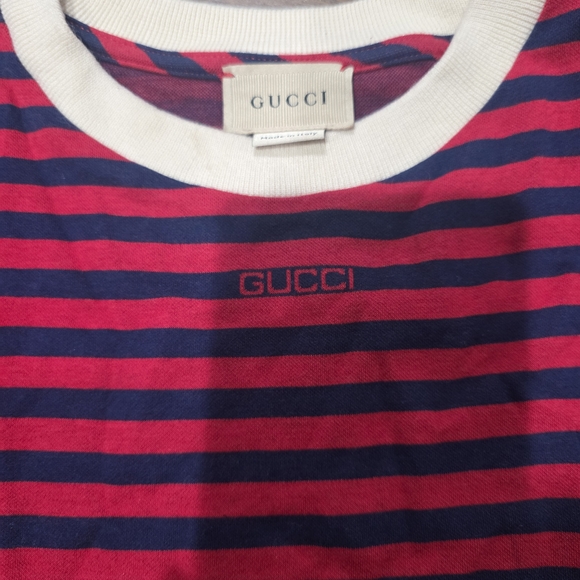 Gucci Kids Red and Blue Striped T-Shirt Size 10 Like New 👑🌟 - Picture 2 of 9